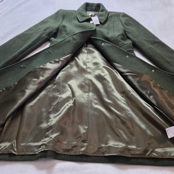 New 12 J Crew Factory wool-blend lady day coat in Pine Green - Picture 4 of 12